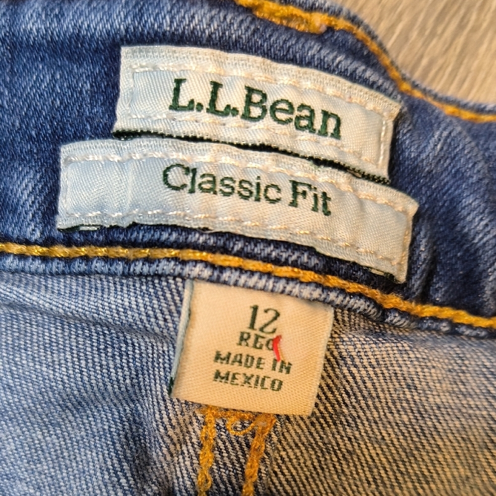 LL Bean Straight Leg w/28.5" Inseam Size 12 Denim Jeans sac970 - Picture 4 of 6